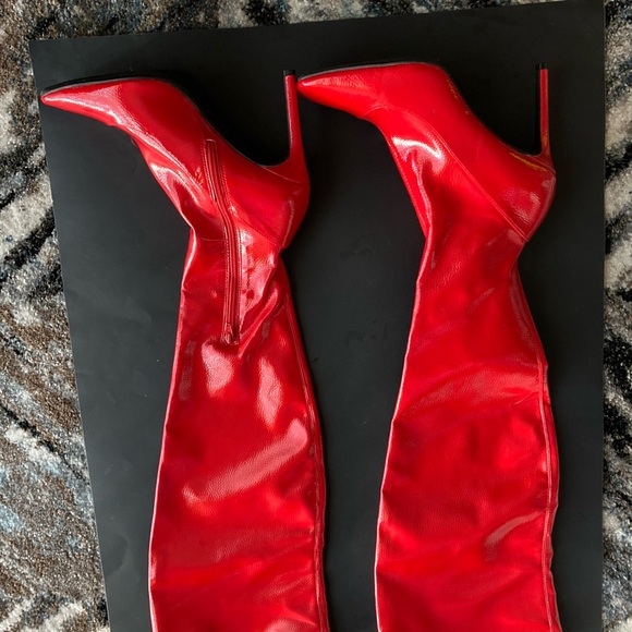 INC International Concepts Red Ankle Boots - Picture 2 of 4